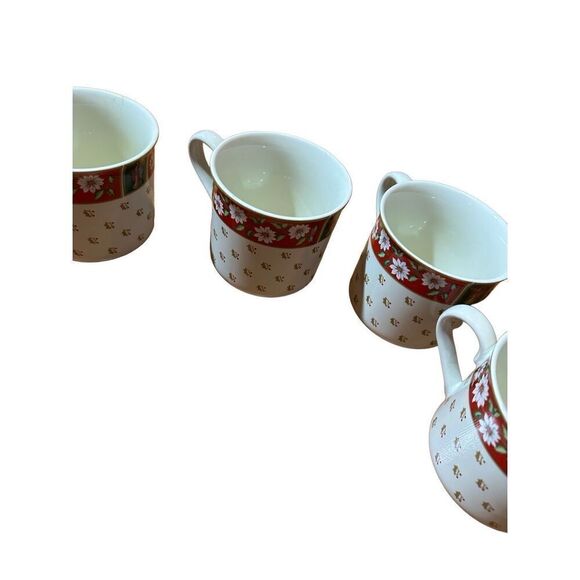 Classic Traditions Charlton Hall Cup set of 4 Mugs Vintage Made In Japan Christm - Picture 4 of 5